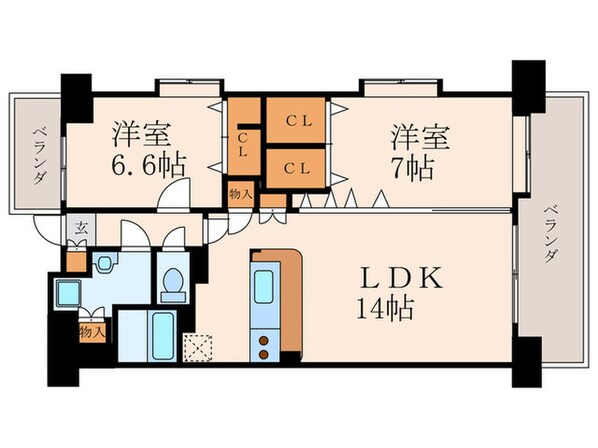 ニュ－リバ－三萩野の物件間取画像